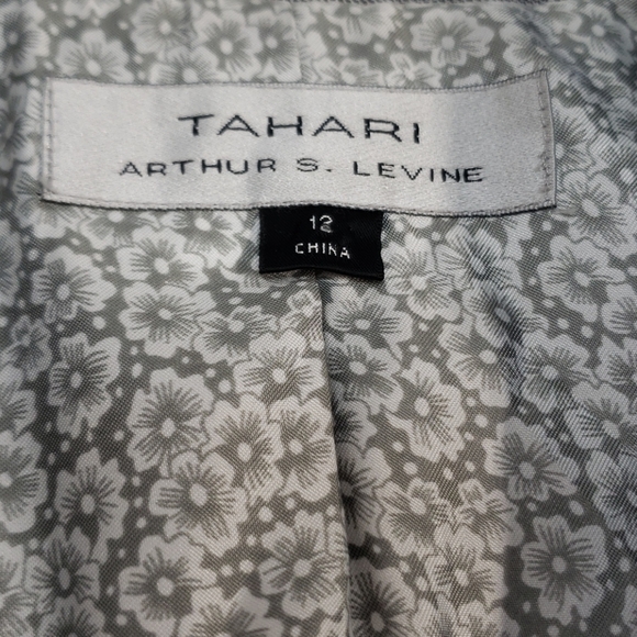 Tahari Suit Skirt Blazer Size 12 Gray - Picture 10 of 14